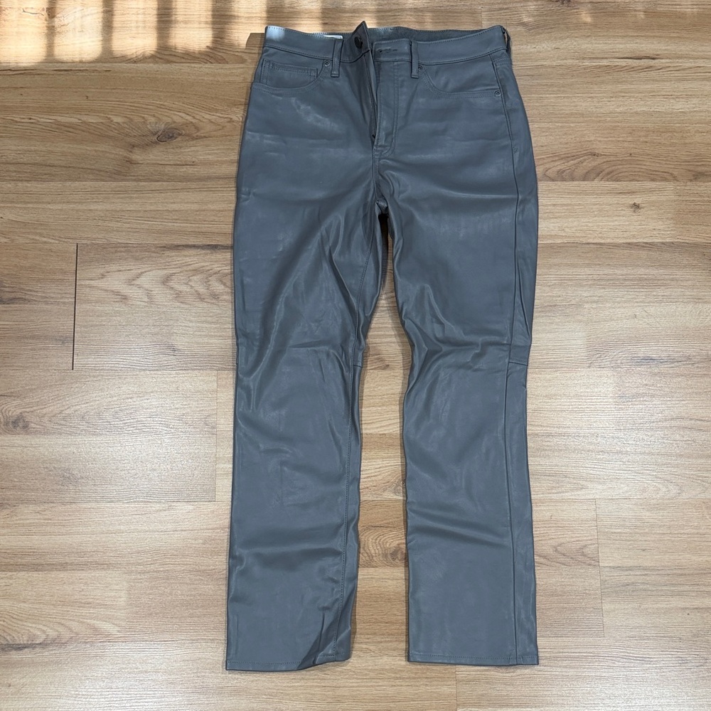 GAP Slim High Rise Charcoal leather Jeans